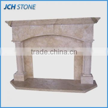 Popular custom white stone fireplace door