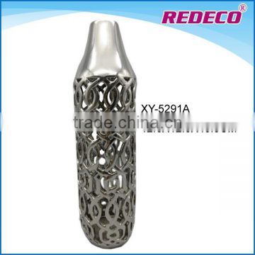 Chinese hollowed electroplate ceramic large floor vases