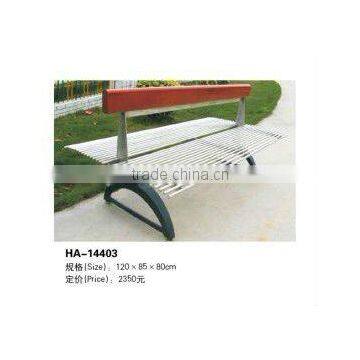 (HD-20102 ) Stainless Steel Bench Handrail and Hard Wood Bench /garden Furniture Outdoor Stainless Steel Bench photo-3