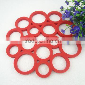 FDA food grade round circle flower shaped silicone pot pan cup holder pad