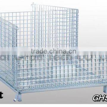 Service Supplies Folding Stackable Container Wire Mesh Basket Warehouse Cage photo-5