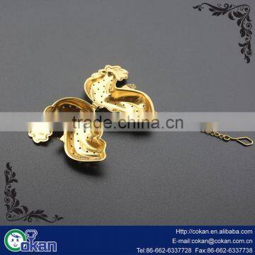 CK-TI0137 Fda and Lfgb High Quality Cock Shape Gold Plated Tea Infuser/Stainless Steel Tea Infuser /tea Strainer photo-2
