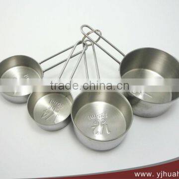 Wire handle 4pcs stainless steel measuring cups(HMT-05)