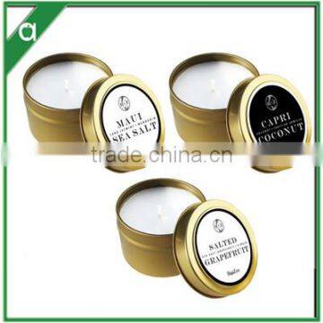 Small Luxury Travel Scented Candle in Gold Tone Tin photo-4