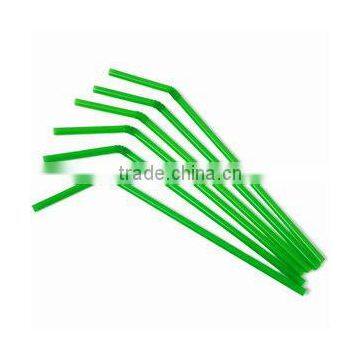 green color palstic material bendy flexible straw 24cm