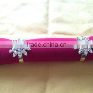 Gold Diamond Big Flower Shape Napkin Ring photo-4