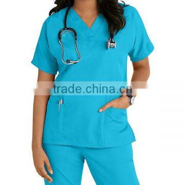 Polycotton Unisex Stylish Medical Scrubs Nursing Uniform photo-5