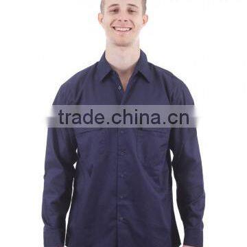 100% Cotton Preshrunk Drill Short Sleeve Navy Mens Work Shirts photo-5