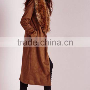 Best Selling High Quality Lady Faux Suede Oversized Winter Coat 2016 photo-4