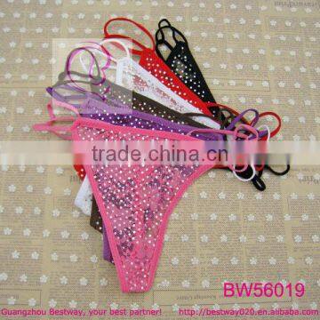 Sexy shiny transparent g string for women