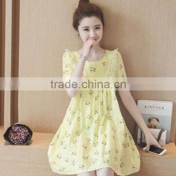 Zm51266a Short Sleeve Summer Cotton Elegant Maternity Dress photo-2