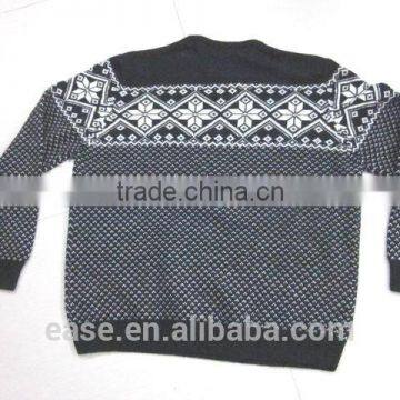 deep blue Cheap Intarsia Pullover man Sweater design