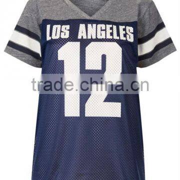 custom women hollow on baseball t shirt wholesale