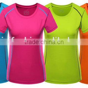 hot sale plain women/ladies blank 100%polyester sport dry fit summer t-shirts