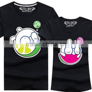 100% Pure Cotton Round Neck Fashion Design Couple T Shirts photo-3