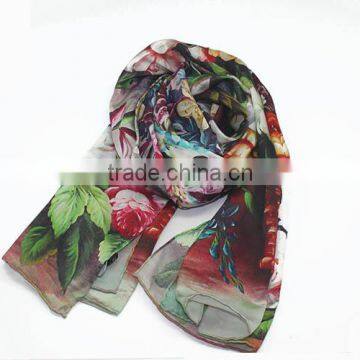 Bulk Sale Cheap Spring Silk Fashion Ladies Scarf photo-3
