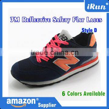 Pink Yeezy Safety 3M Flat Shoelaces With Clear Tips - 3M Reflective Sneakers Shoe Laces Safety In Dark - EBay/Amazom Suppliers photo-5