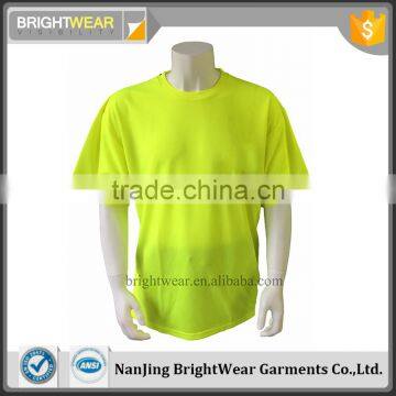 basic style hi vis men's 100%polyester birdeye chest reflective t-shirt