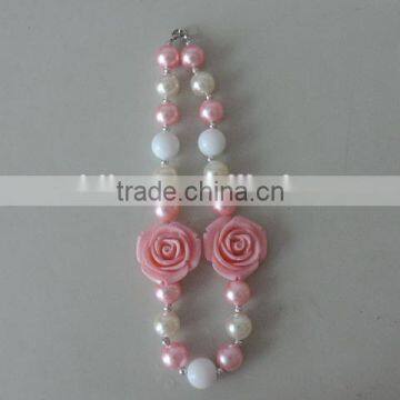 2016 Baby Girl Flower Necklace Peral Crystal Symmetric Kids Clothes Decor Hot Wholesale Children Jewelry photo-3