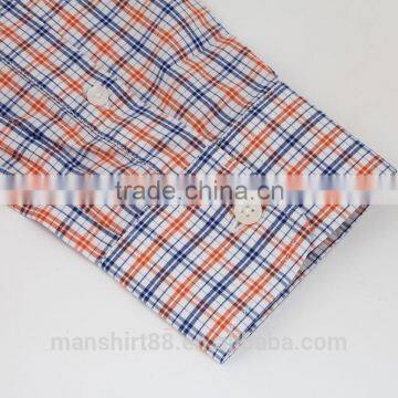 2017 Dress Shirt Design Mens Blouse Gingham Shirt photo-3