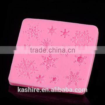 High Quantity Eco-friendly safty snowflake shape silicone chocolate mould,soap mold,diy cake mould