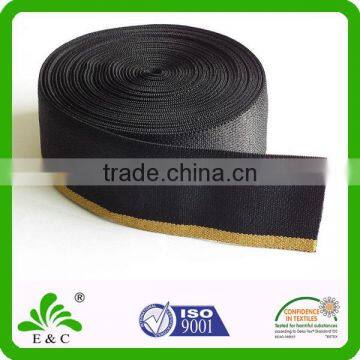 High Elasticity Golden Stripe Flat Elastic Waistband For Garment