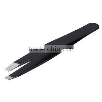 2016 High Quality Lowest Price Black High Quality Stainless Steel Slanted Tip Eyebrow Tweezer Hair Removal Makeup Clip Tool photo-3