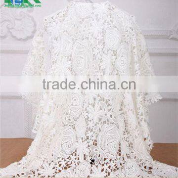 2016 fashion Lace Fabric Water soluble quality wedding dress 3D embroidery crochet clothes accessories lace material 125cm wid