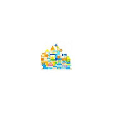 Ocean Scene / Whale / Wheel Safe Round Children Wooden Building Blocks for 2 Years Old