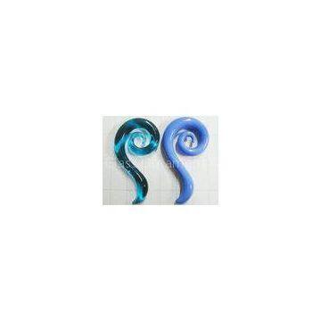 Ear spiral plug Glass Piercing Jewelry 8 Gauge Blue In Anniversary