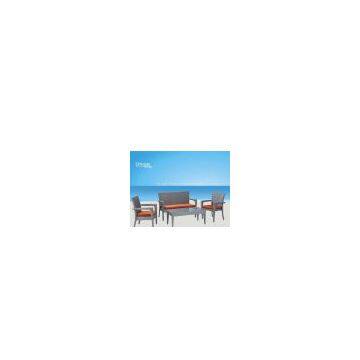 alum/rattan 4pc/set