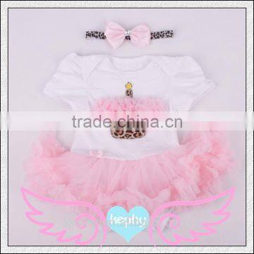 Newborn Infant Baby Girl Gray Outfit Christmas Romper Tutu Dress Headband 2PC Set photo-6