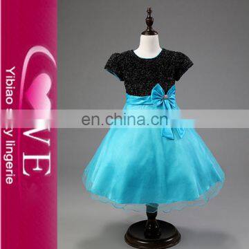 Flower Girl Bow One Piece Pompon Dress Children Frocks Designs