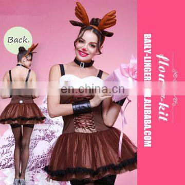2017 Ladies Sexy Christmas Costume Carnival Reindeer Cosplay Costume