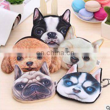 2017 Hot Sales Cute Dog Coin Bag Animal 3D Printed Pattern New Unusual Dog Purse Factory Wholesale Pouch Children's Purse photo-3
