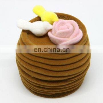 Elegant colorful velvet gifts bird's nest shape travel jewelry ring box