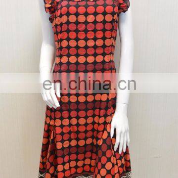 Ladies's Fashion Silk Cotton Bordered Printed Lined Slim Casual Wear Dresses photo-2