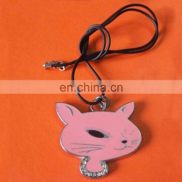 personalized cute fox shaped animal mobile phone strap with crystal