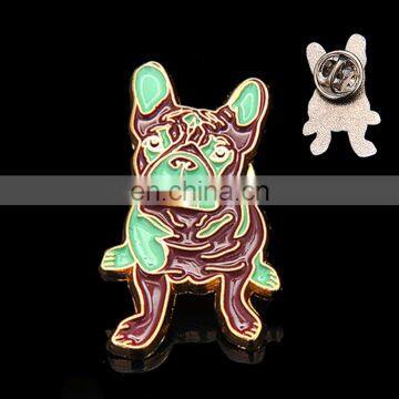 Symbolic dog metal lapel pins ,animal metal pin with soft enamel color