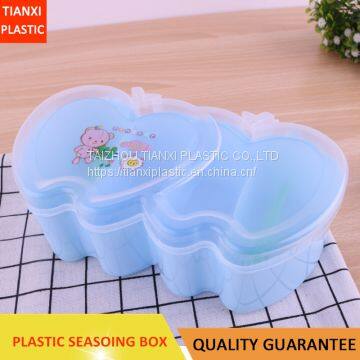 PLASTIC HEART DESIGN CHEAP SEASONING BOX SPICE BOX