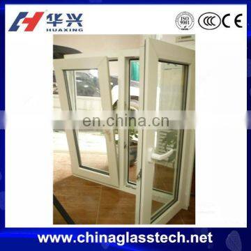 CE high strength tempered glass pvc tile and turn window