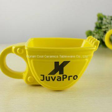 13oz porcelain coffee excavator mugs shape creative innovative night club alcohol design funny yellow digger ceramic beer mug