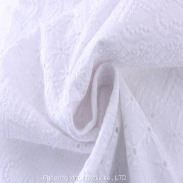 custom embroidered white cotton embroidery lace fabric