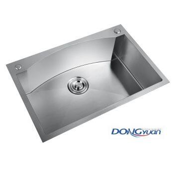 Guangdong Dongyuan Kitchenware 680×450×210mm Brushed Stainless Steel Rectangular Handmade Kitchen Sink Undermount (DY-HA603-6845-R10)