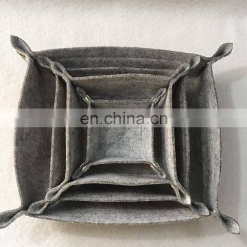 Custom Fashional Leather and Felt Tray With Snap-fastener for Sundries photo-3