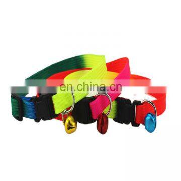 Wholesale Nylon Colorful Rainbow Small Pet Dog Cat Collar Bells