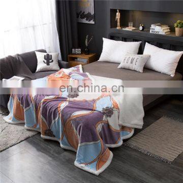 Warm Thick Print Lambskin Sofa Double-decker Foreign Trade Wholesale Lazy Blanket photo-6