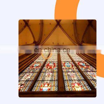 China supply church decorative colored patterned stained glass window