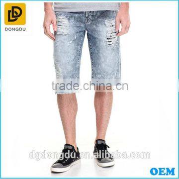 2016 comfortable mens simple denim shorts with your design