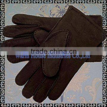 2016 Top Quality Winter Real Lamb Fur Mens Leather Gloves